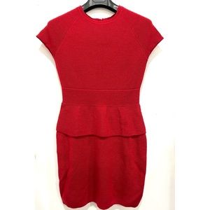 Red Wool Peplum Dress